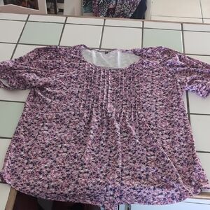 Floral Purple Blouse Size Xxl